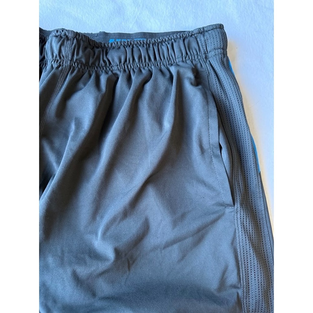 Nike Dri Fit Shorts Men L Gray Blue Vented Mesh Training Drawstring Breathable - Picture 3 of 16